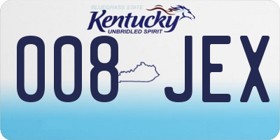 KY license plate 008JEX