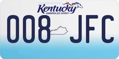 KY license plate 008JFC