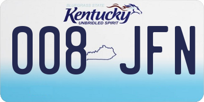 KY license plate 008JFN