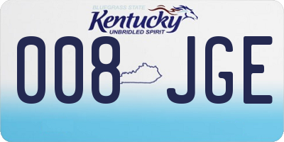 KY license plate 008JGE
