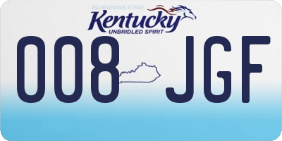 KY license plate 008JGF