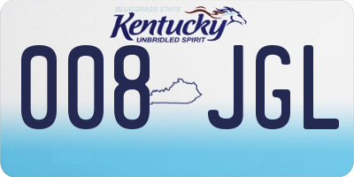 KY license plate 008JGL
