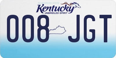 KY license plate 008JGT
