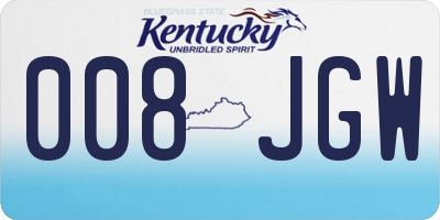 KY license plate 008JGW