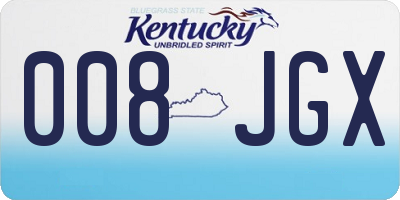 KY license plate 008JGX