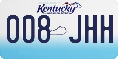 KY license plate 008JHH