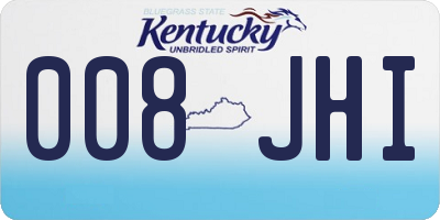 KY license plate 008JHI