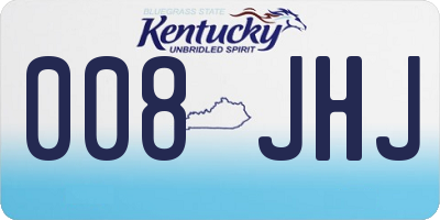 KY license plate 008JHJ