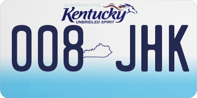 KY license plate 008JHK
