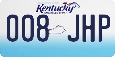KY license plate 008JHP