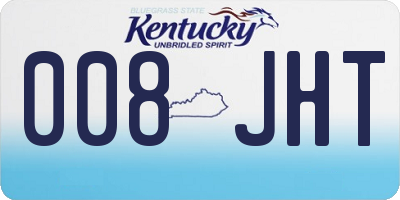 KY license plate 008JHT