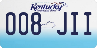 KY license plate 008JII