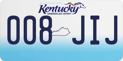 KY license plate 008JIJ