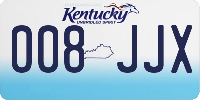 KY license plate 008JJX