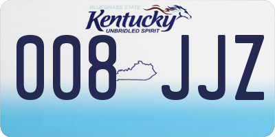 KY license plate 008JJZ
