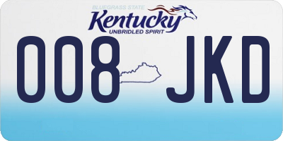 KY license plate 008JKD