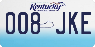 KY license plate 008JKE