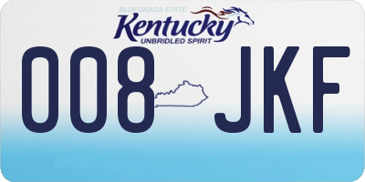 KY license plate 008JKF