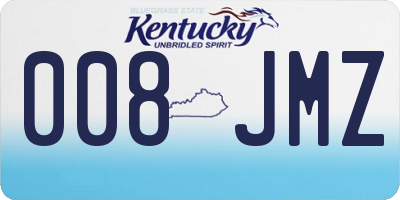 KY license plate 008JMZ