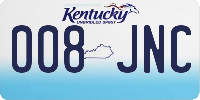 KY license plate 008JNC