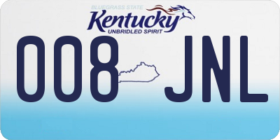 KY license plate 008JNL