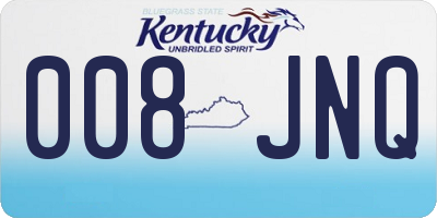 KY license plate 008JNQ