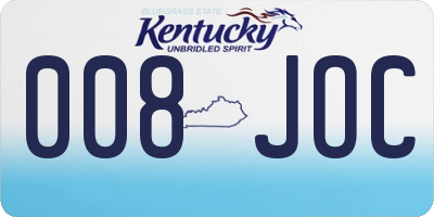 KY license plate 008JOC