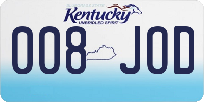 KY license plate 008JOD