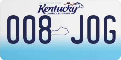 KY license plate 008JOG