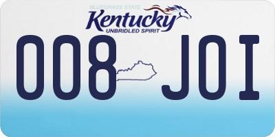 KY license plate 008JOI