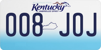 KY license plate 008JOJ