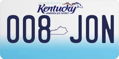 KY license plate 008JON