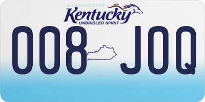 KY license plate 008JOQ
