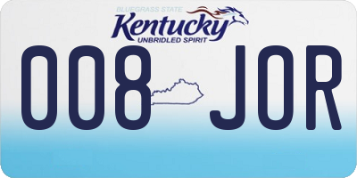 KY license plate 008JOR