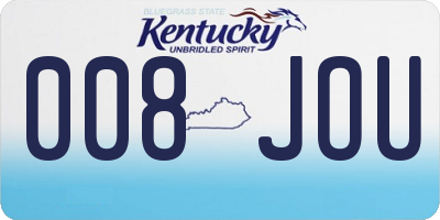 KY license plate 008JOU
