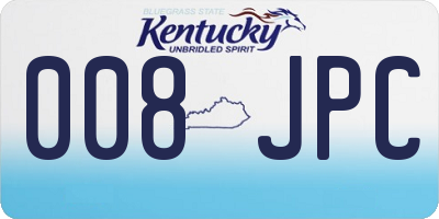 KY license plate 008JPC