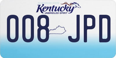 KY license plate 008JPD