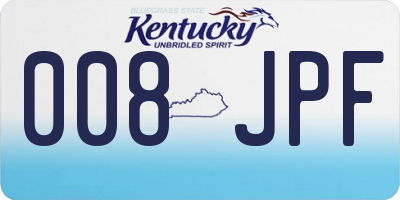 KY license plate 008JPF