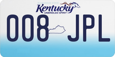 KY license plate 008JPL