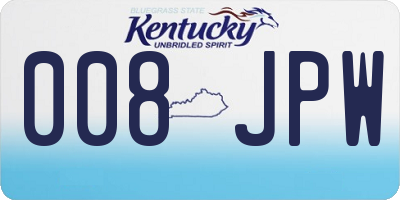 KY license plate 008JPW