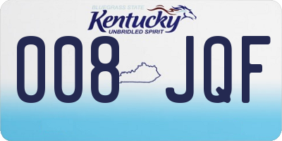 KY license plate 008JQF