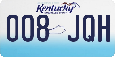 KY license plate 008JQH