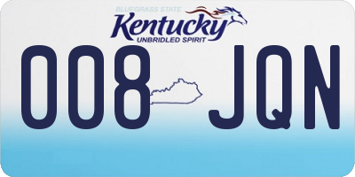 KY license plate 008JQN