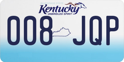 KY license plate 008JQP