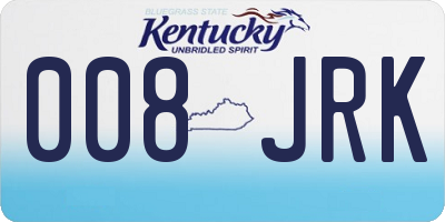 KY license plate 008JRK