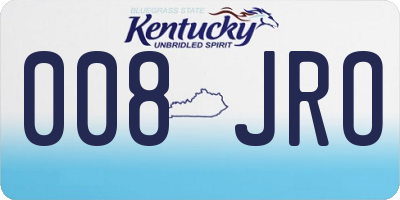 KY license plate 008JRO