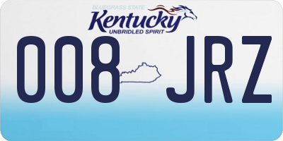 KY license plate 008JRZ