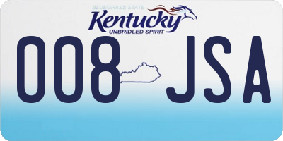 KY license plate 008JSA