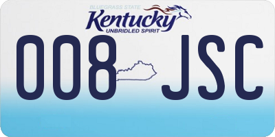 KY license plate 008JSC