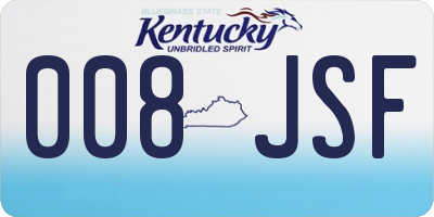 KY license plate 008JSF
